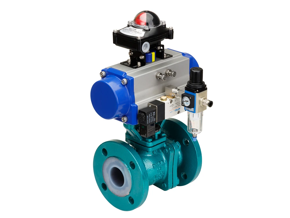 lined pneumatic ball valve