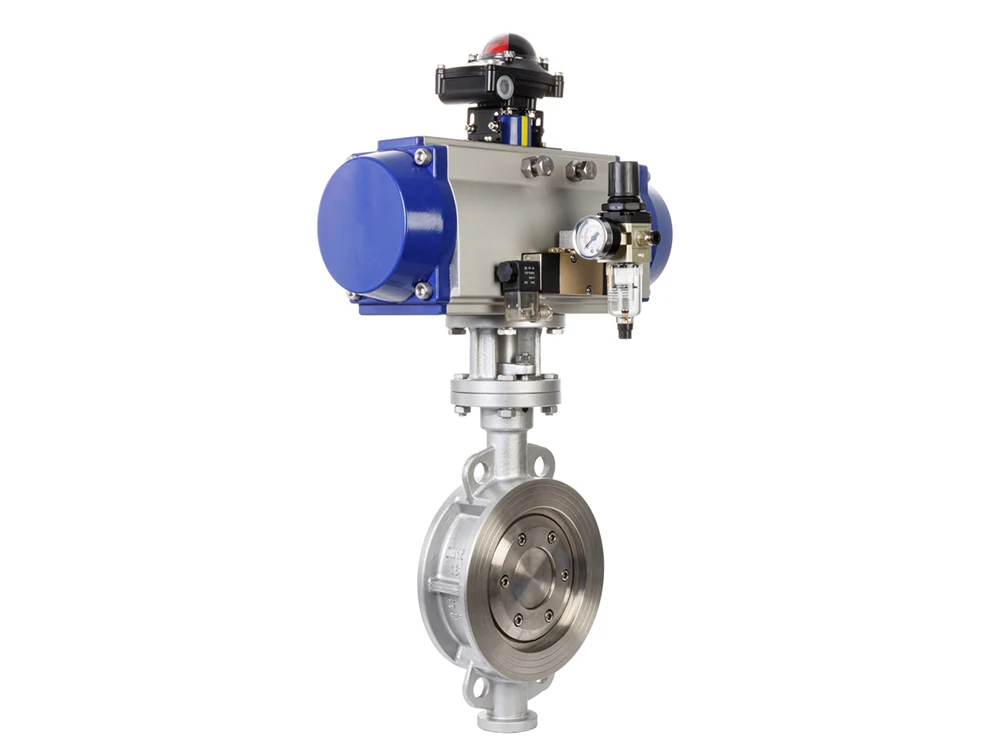 metal seal wafer pneumatic butterfly valve