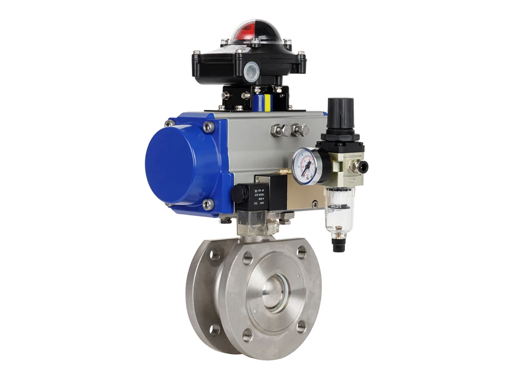 pneumatic actuated wafer ball valve