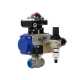 three way air actuated ball valve