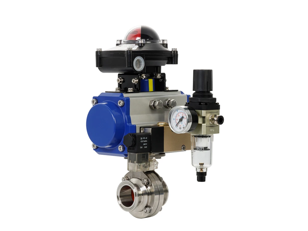 tri-clamp pneumatic butterfly valve