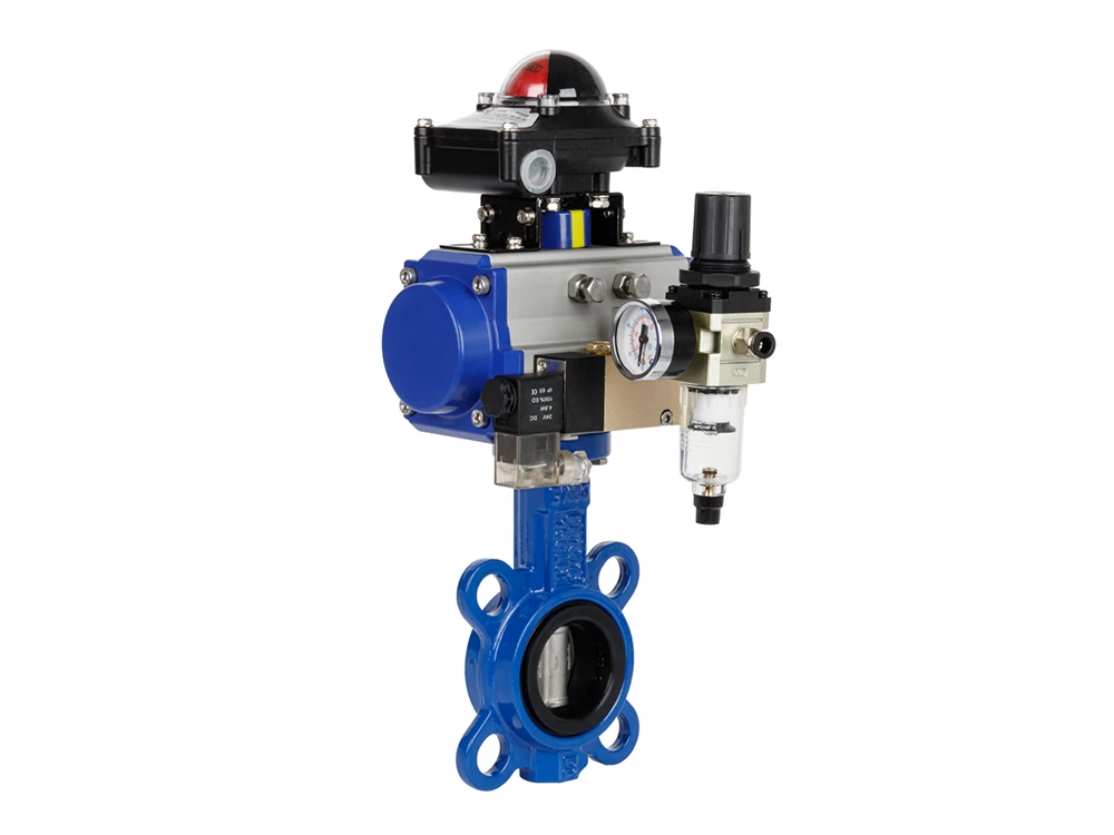 wafer type air actuated butterfly valve