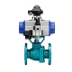 Fluorine lined pneumatic ball valve